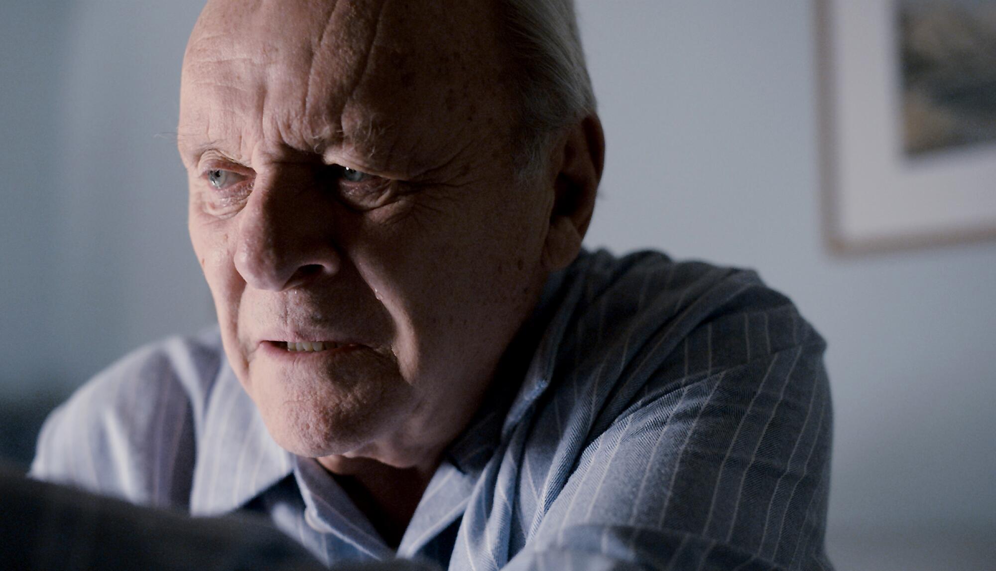 Anthony Hopkins as an elderly man experiencing dementia in "The Father."