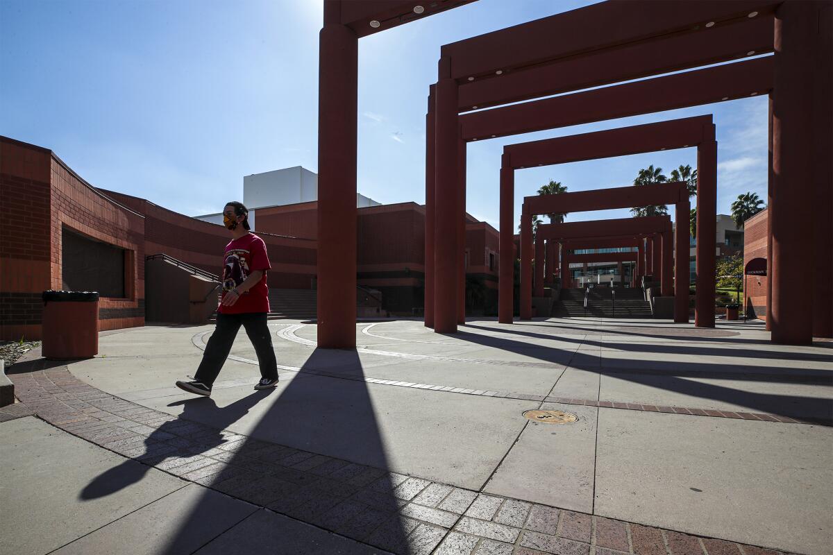 A Cal State Los Angeles plaza