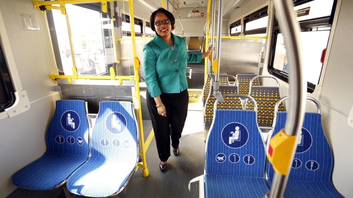 Stephanie Wiggins, shown in 2015, has been hired as the next chief executive officer of Metrolink, Southern California's commuter rail agency.
