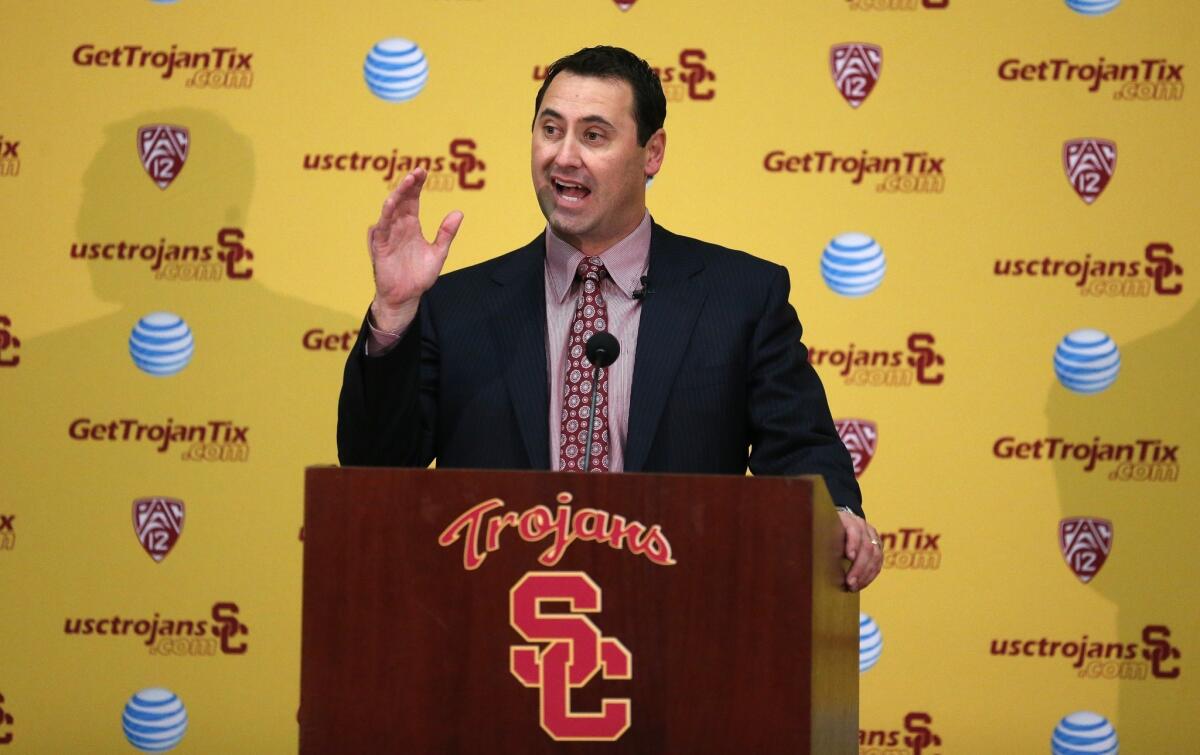 USC Coach Steve Sarkisian plans to sign at least five offensive line recruits in February.