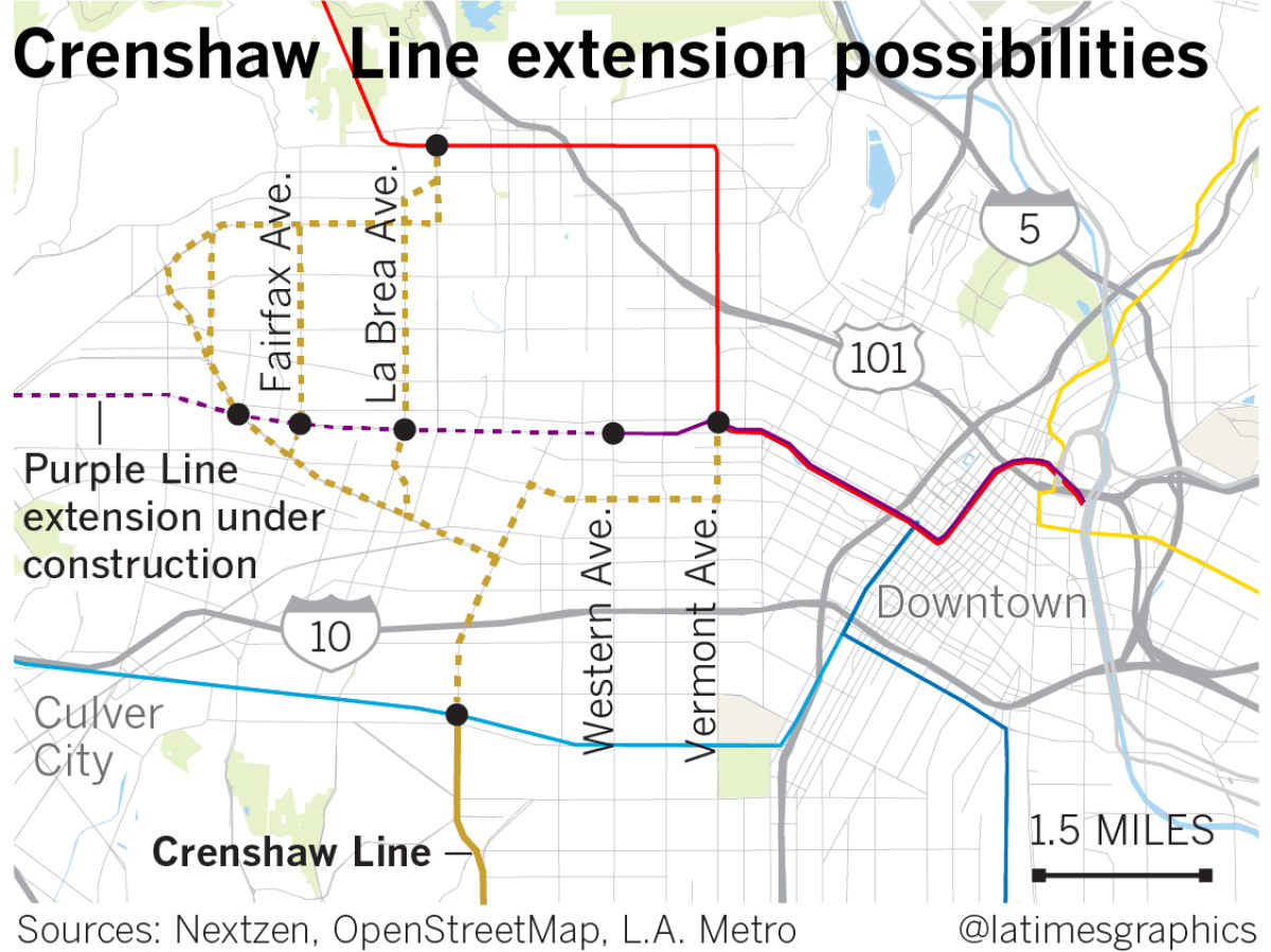 Crenshaw Line extension possibilities