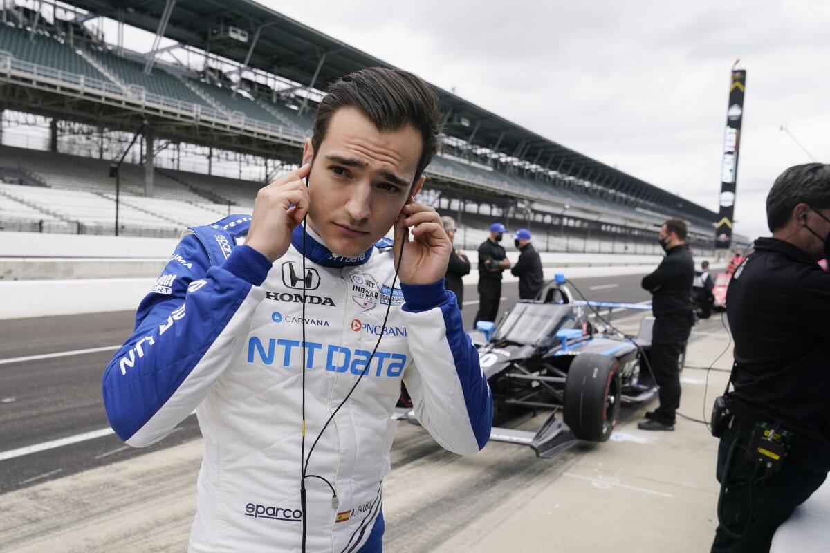 Alex Palou tests at Indianapolis Motor Speedway on April 8.