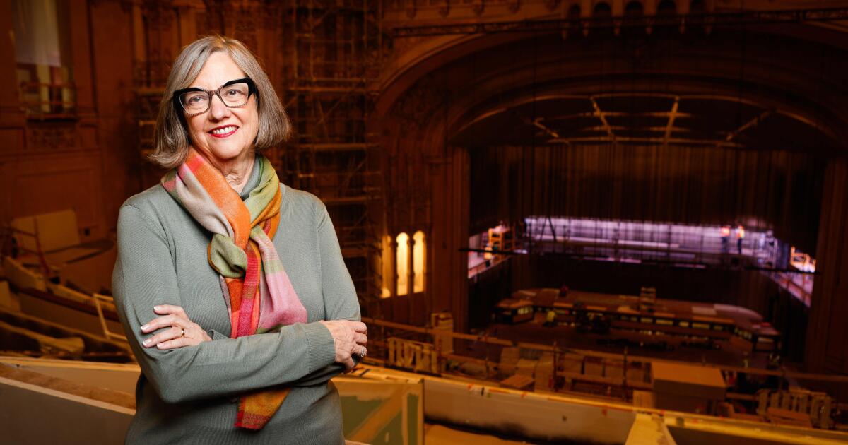 San Diego, CA - April 30: San Diego Symphony CEO Martha Gilmer poses for a photo at Jacobs Music Center on Tuesday, April 30, 2024 in San Diego, CA. (Meg McLaughlin / The San Diego Union-Tribune)