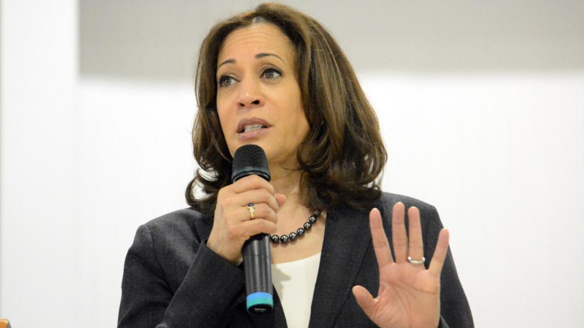 Sen. Kamala Harris, D-Calif., speaks during an event in St. George, S.C. on March 9.