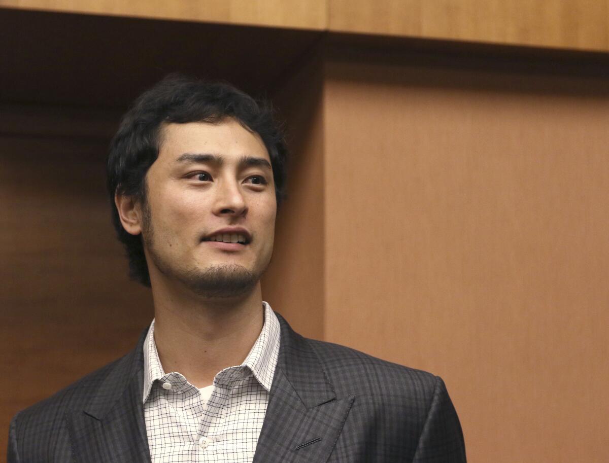 Yu Darvish durante la convención de aficionados de los Cachorros.