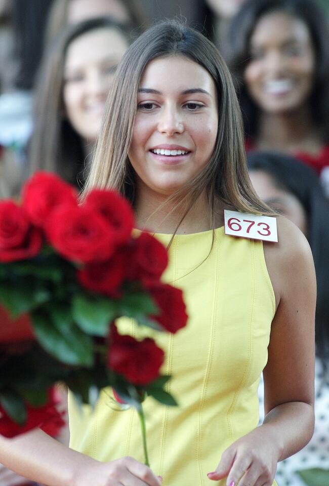 Alverno High School's Natalie Breanne Hernandez-Barber is selected to the Royal Court at the announcement of the 2016 Tournament of Roses Royal Court at the Tournament House in Pasadena on Monday, Oct. 5, 2015.