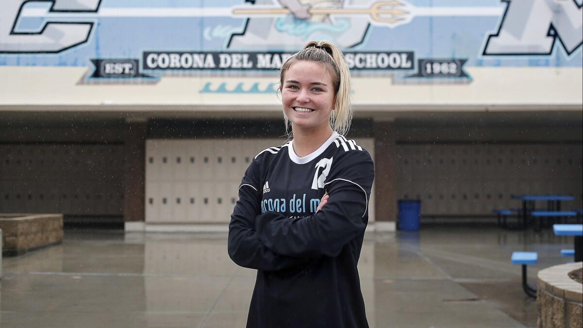 Junior forward Megan Chelf has 20 goals and six assists this season for the Corona del Mar High girls' soccer team.