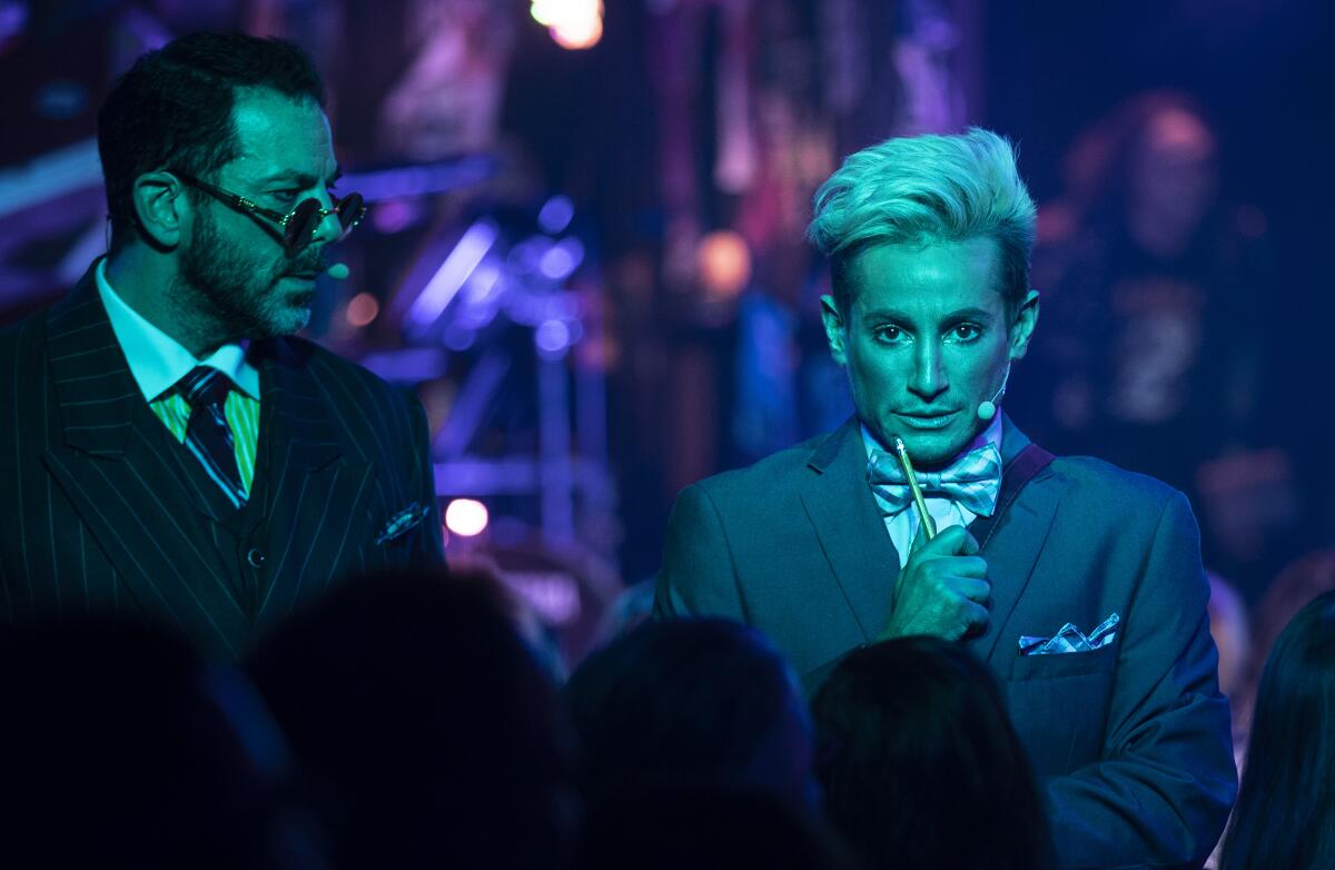 "I think it'll attract a new flock of theatergoers who maybe don't want to sit in a dark theater and just face forward for two-and-a-half hours," said Frankie Grande, right.