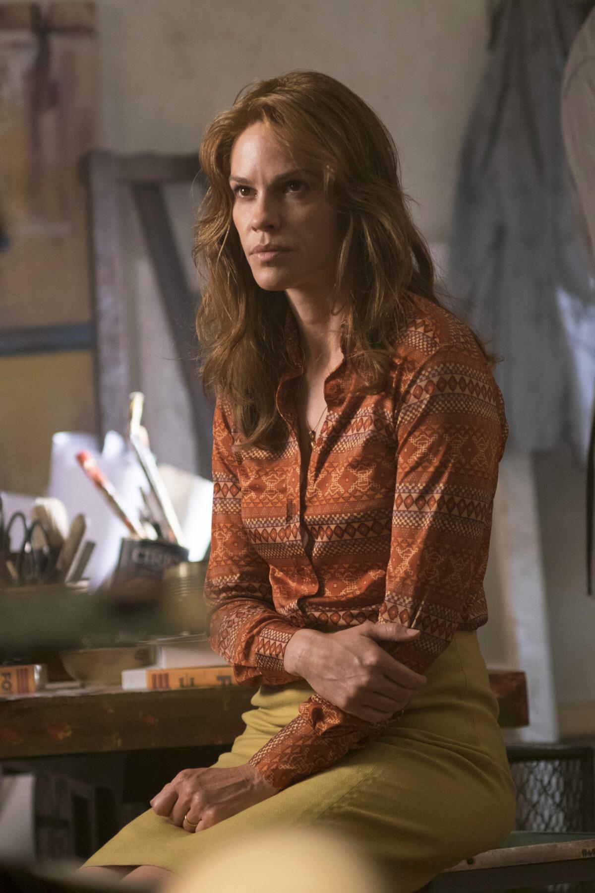 Hilary Swank as Gail Getty in a scene from FX's "Trust."