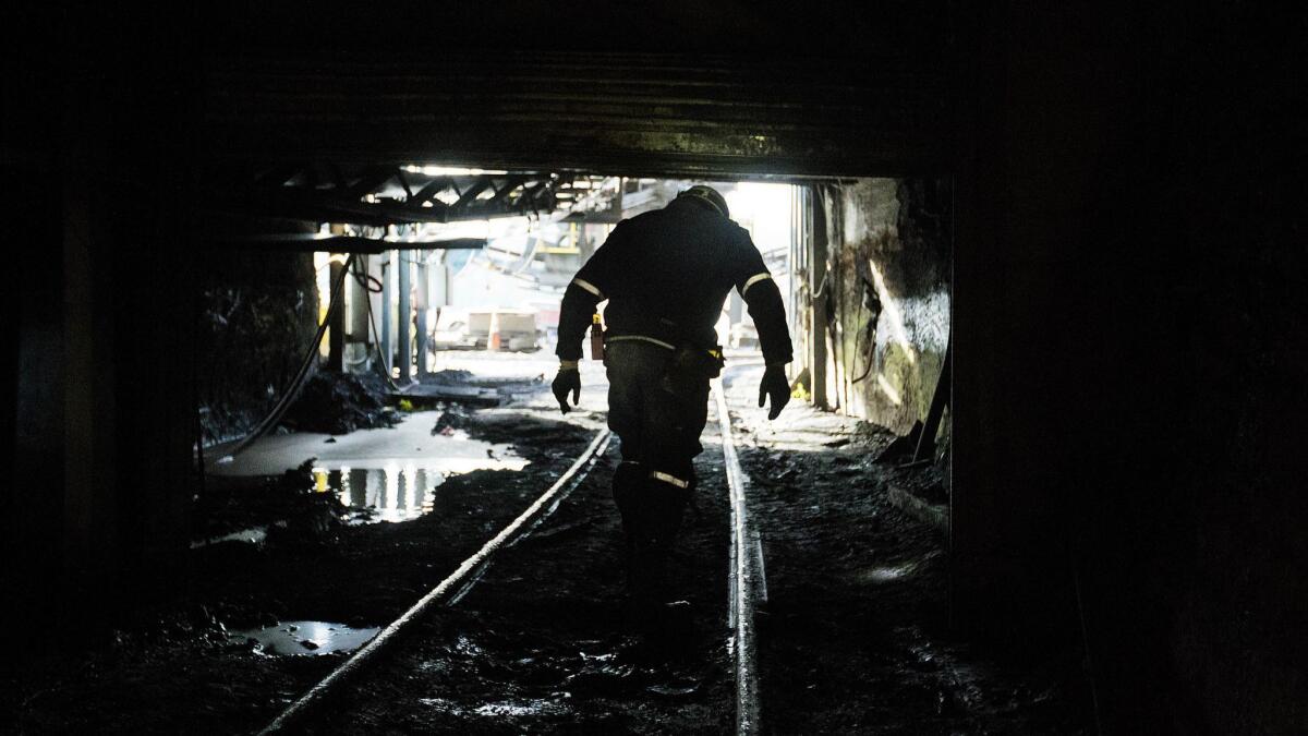 A coal miner in West Virginia in 2015