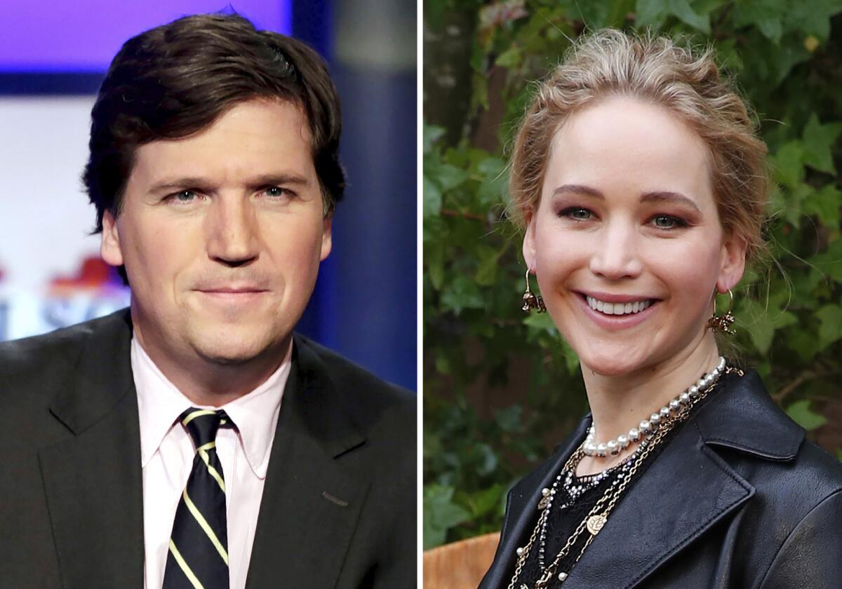 A photo of a man wearing a coat and tie next to a photo of a woman smiling wearing a black jacket