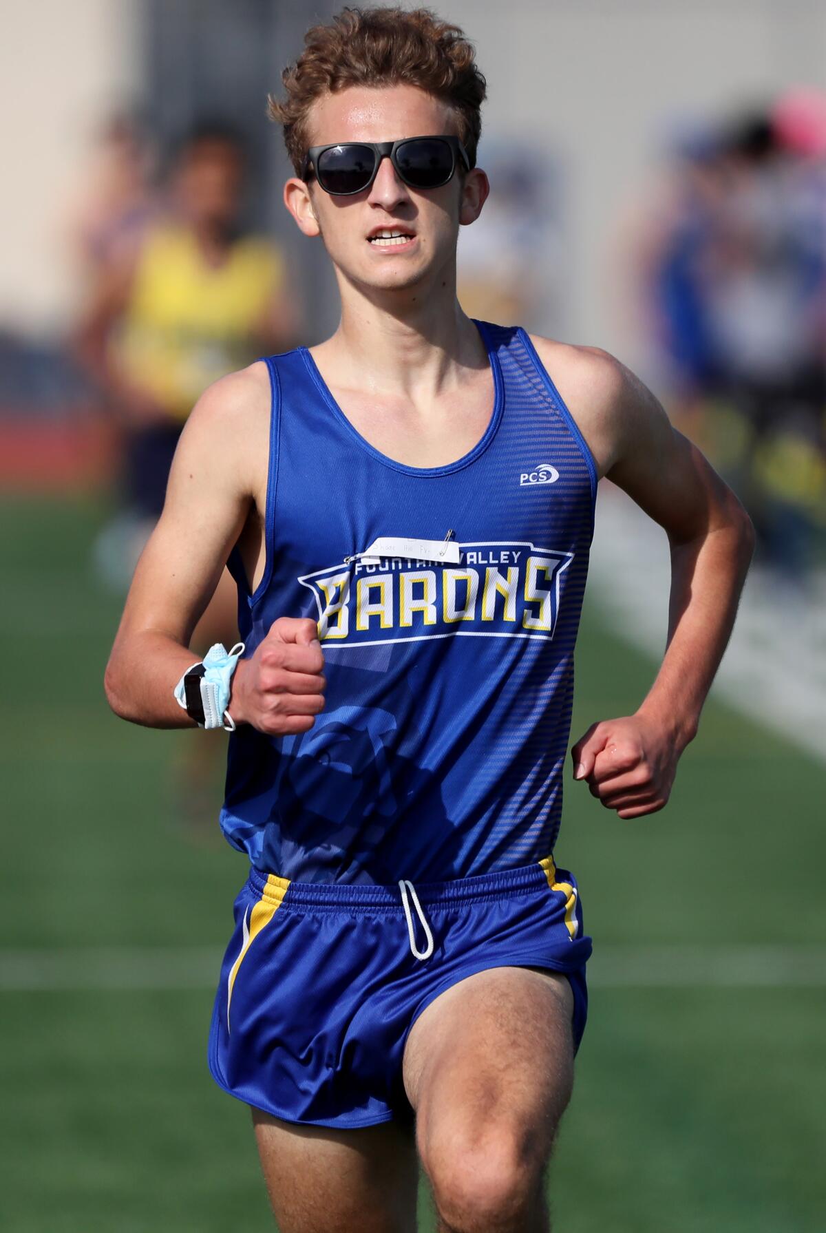 Fountain Valley's Shane Hill finishes second in the boys' varsity race on Saturday.