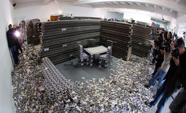 World's largest flat made of beer mats