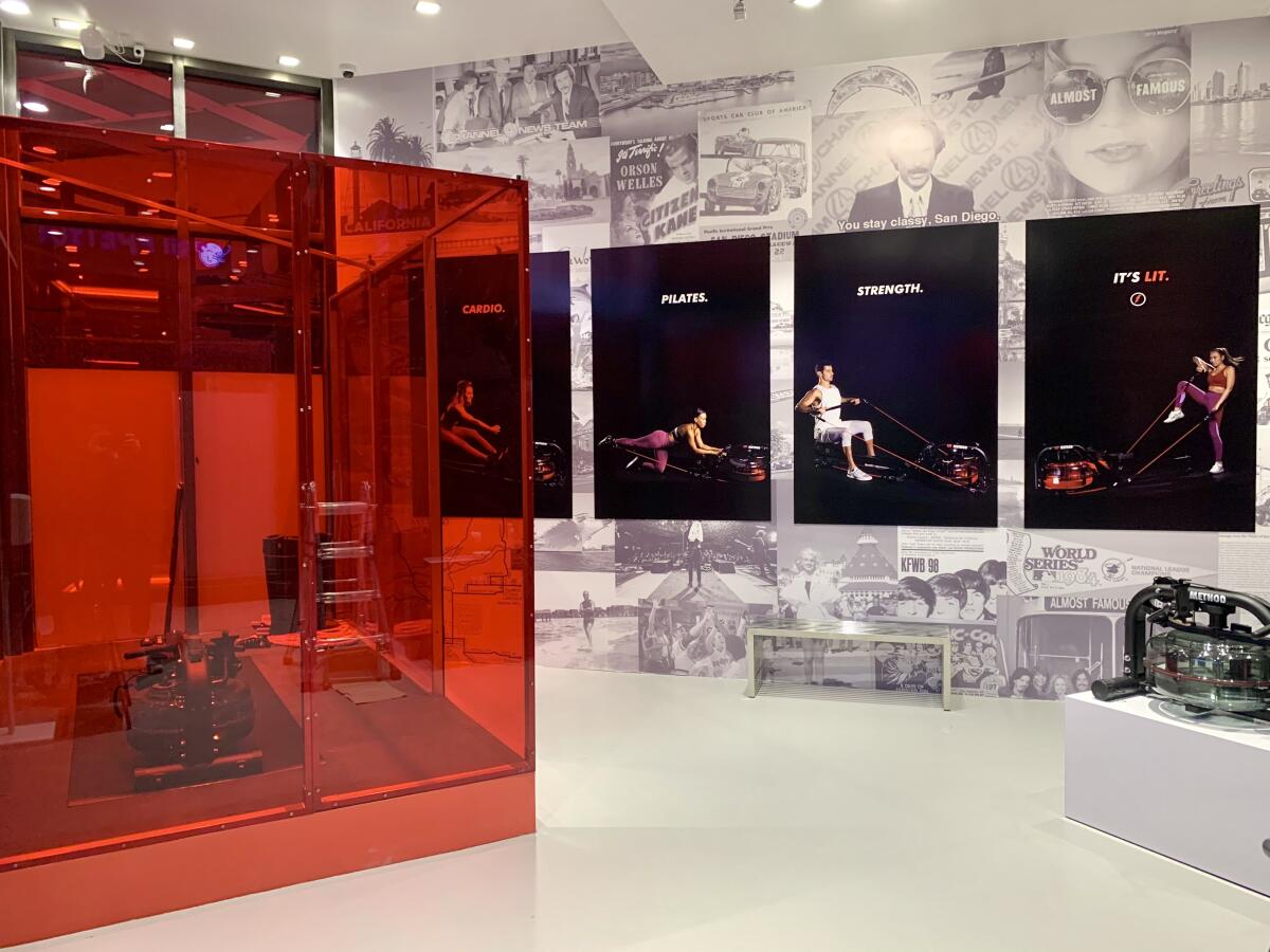 The in-store experience at LIT Lab includes two areas where customers can test out the LIT Strength Machine.