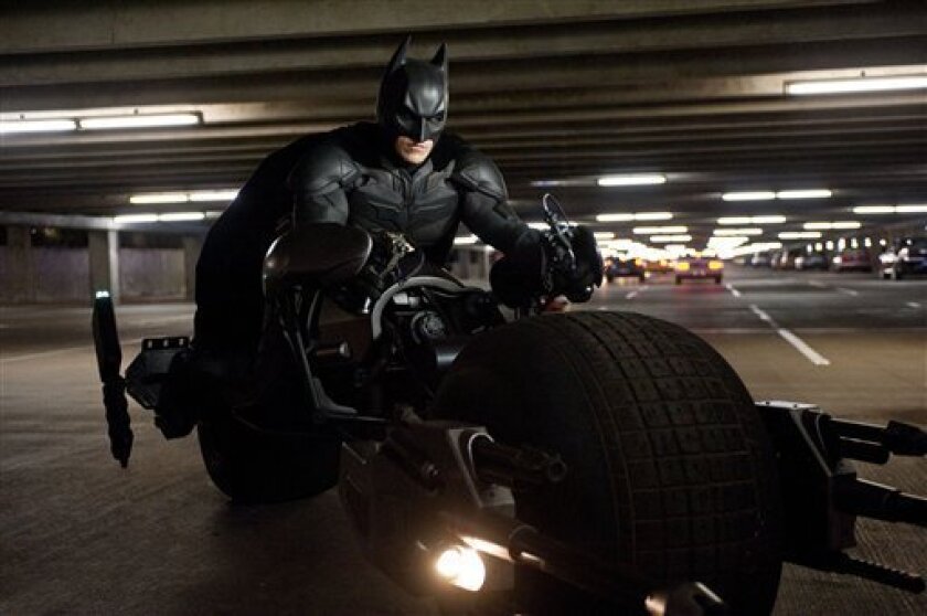 This undated film image released by Warner Bros. Pictures shows Christian Bale as Batman