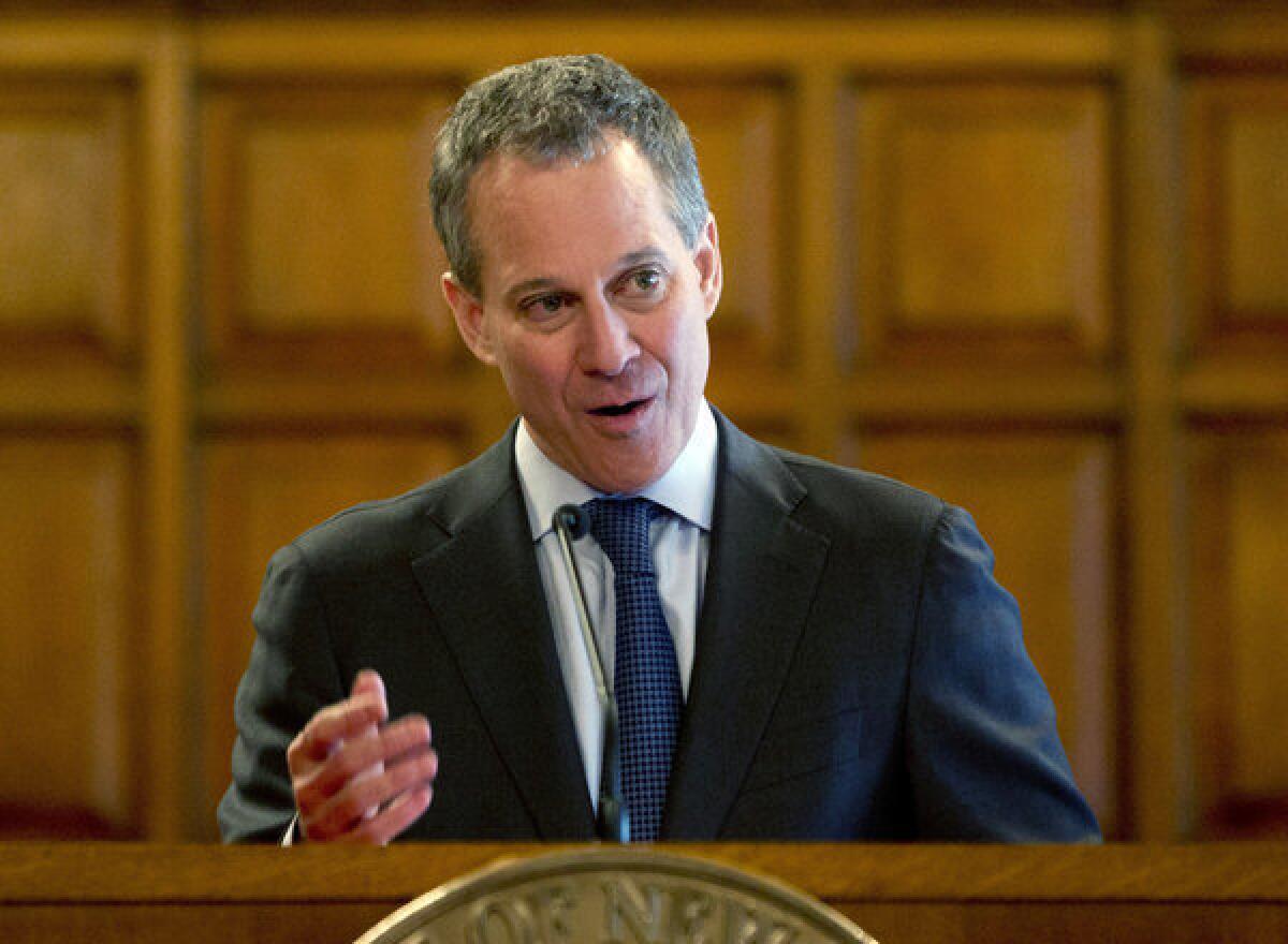 New York Atty. Gen. Eric Schneiderman speaks during Law Day in May at the Court of Appeals in Albany, N.Y.