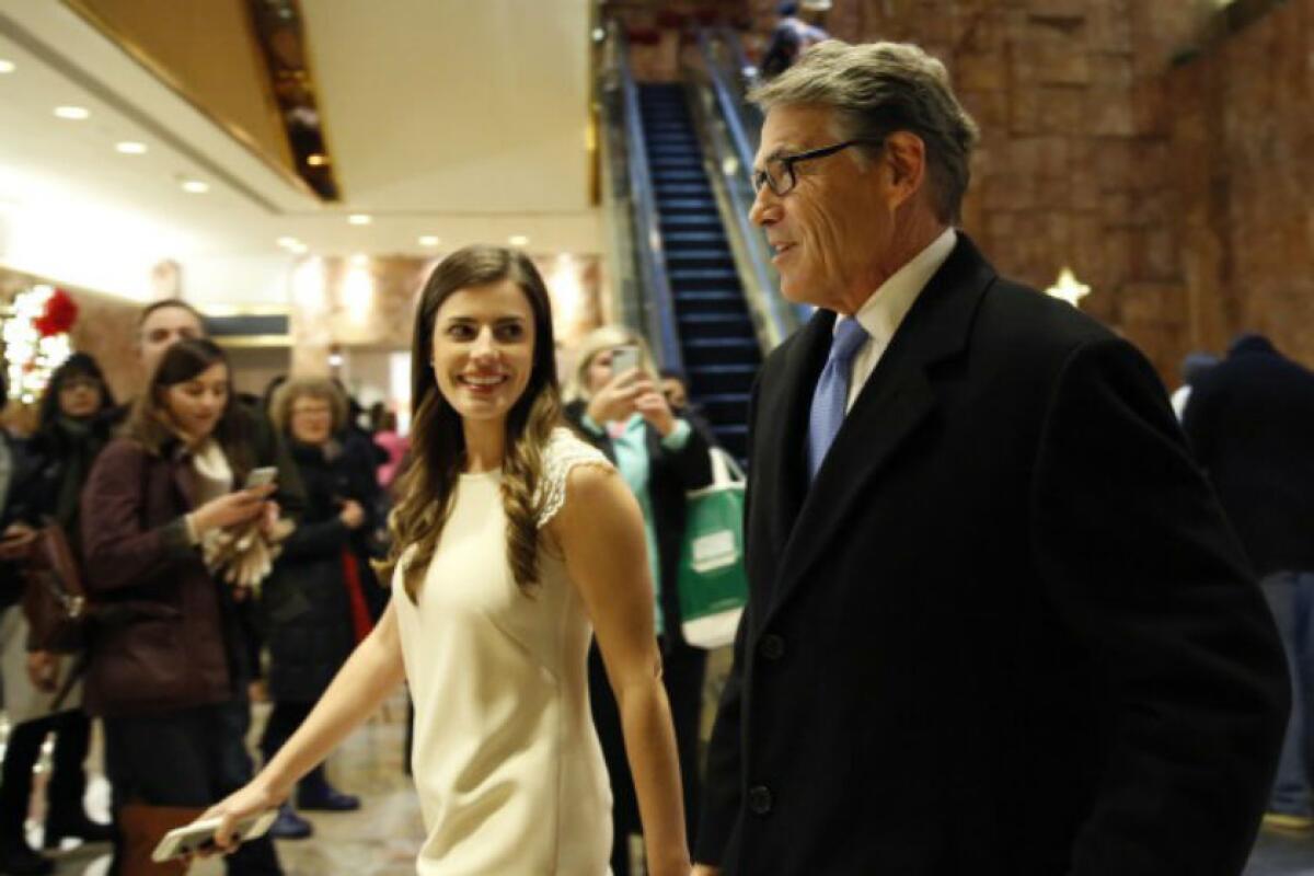 Madeleine Westerhout, seen in 2016 with Rick Perry, had worked for President Trump since the transition.