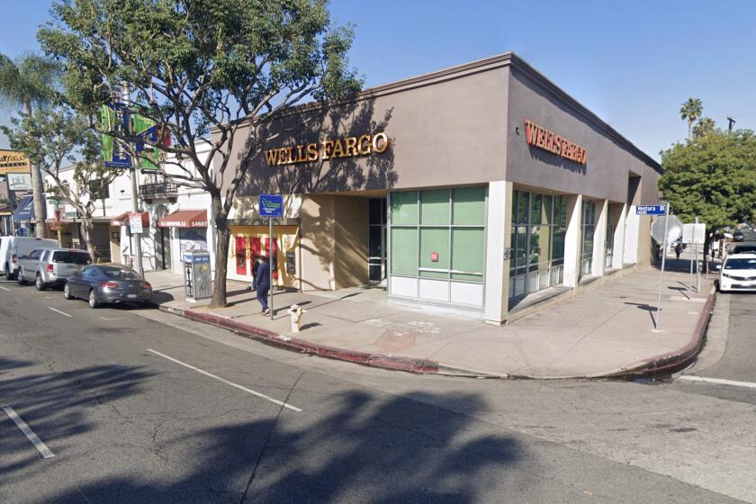 Google street view of Wells Fargo bank branch in Sherman Oaks