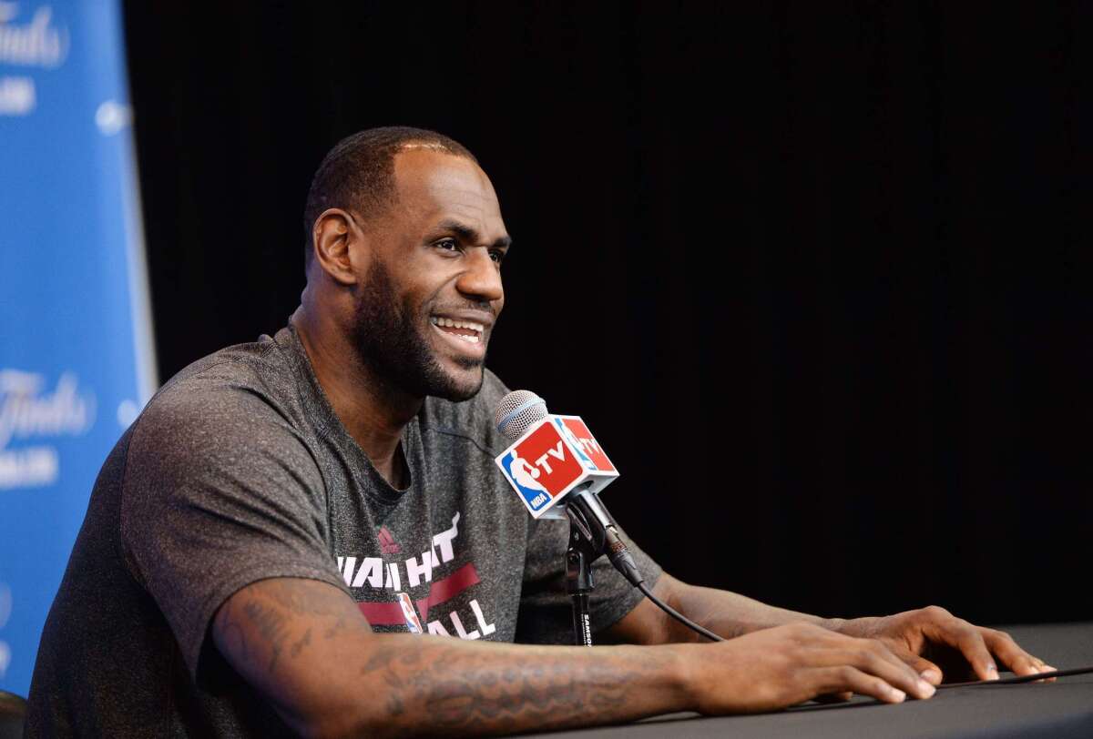 LeBron James told reporters Saturday that he would test his body with some bicycle work and running in advance of Game 2.
