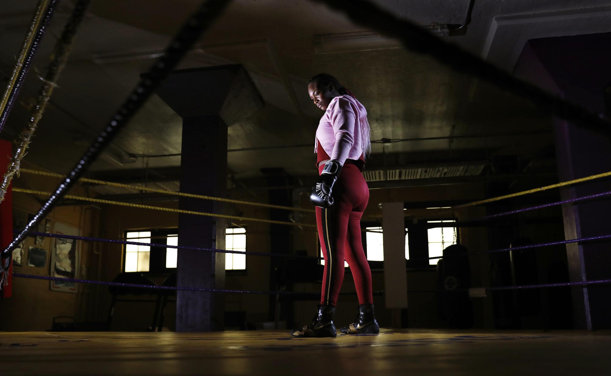 Claressa Shields says she was headed for trouble when, at 13, she was baptized in a church in Flint, Mich. Photographed at the Berston Field House in Flint, Mich.