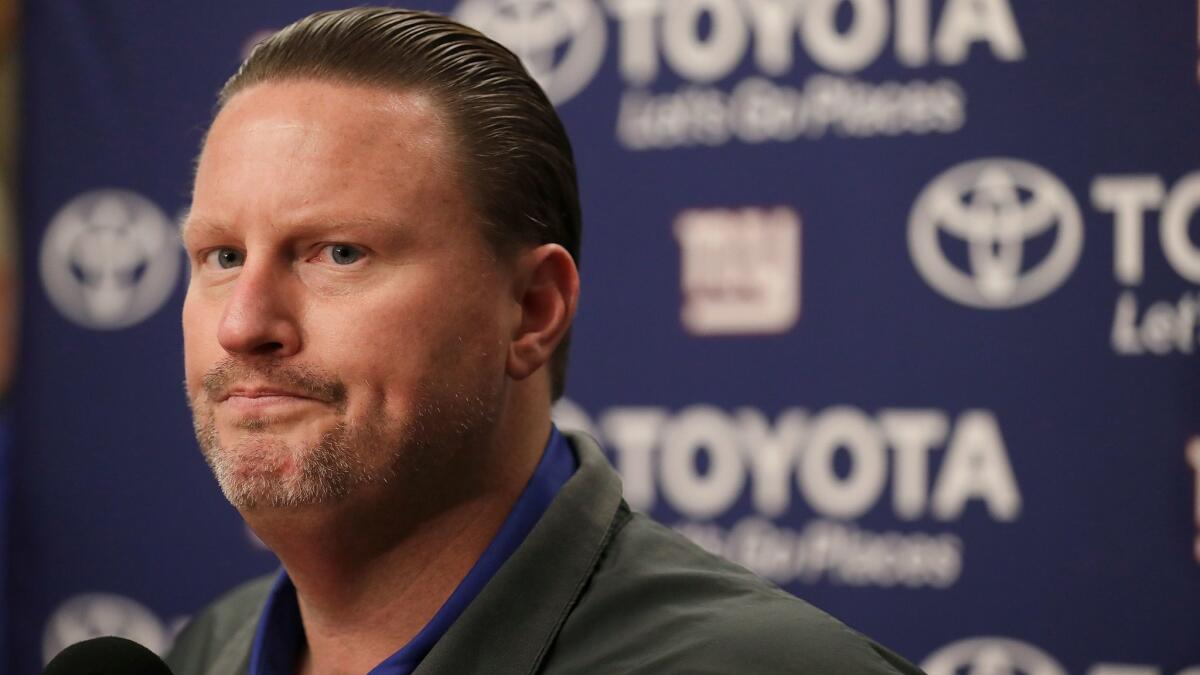 Ben McAdoo speaks at a news conference after the New York Giants' loss to the Oakland Raiders on Dec. 3.