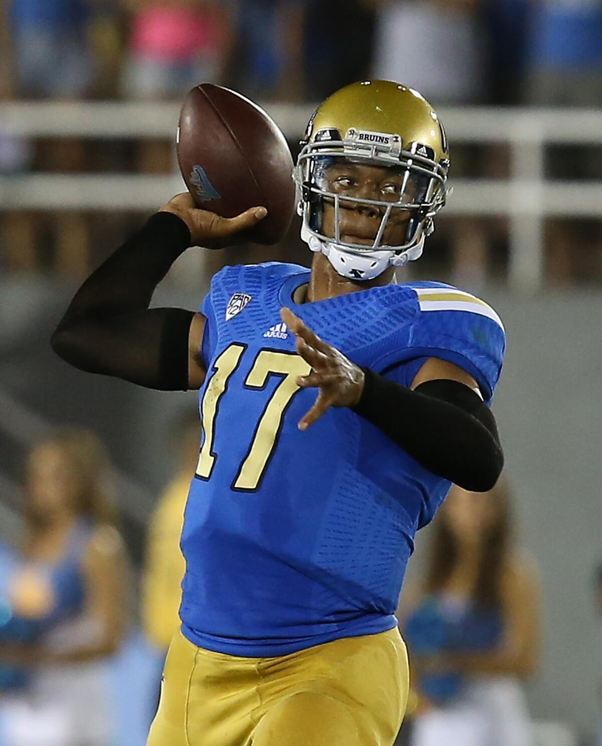 UCLA quarterback Brett Hundley has been at the center of the Bruins' efforts this season to put up the best offensive numbers in school history.