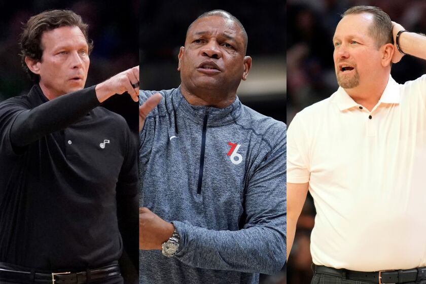 Lakers coaching candidates are likely to include (from left) Quin Snyder, Doc Rivers and Nick Nurse.