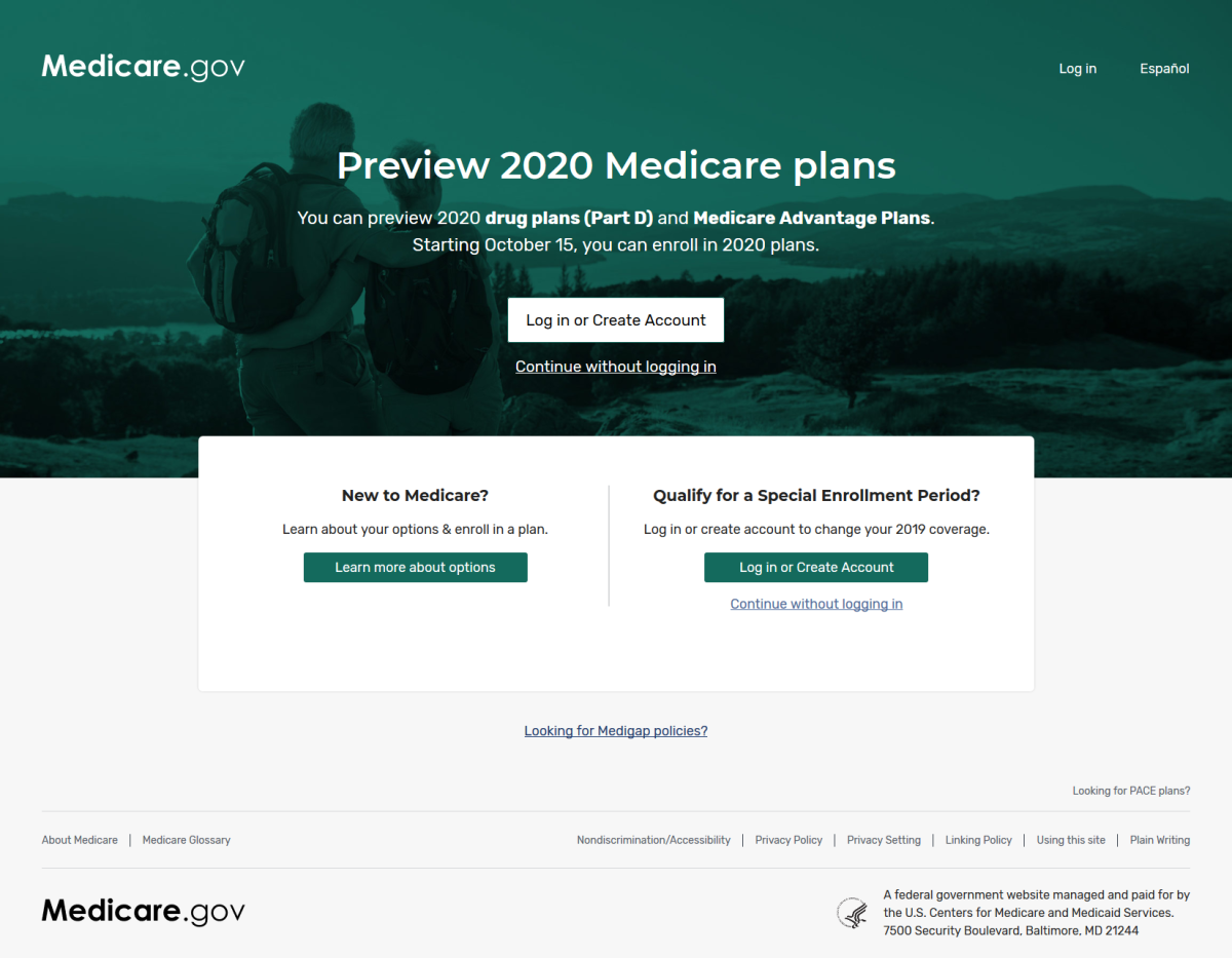 El sitio de planes de Medicare