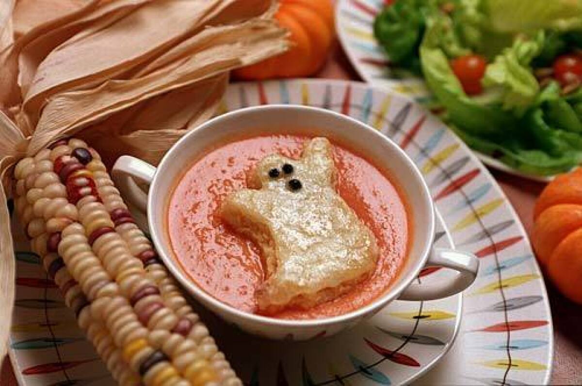 Get in the Halloween spirit-haul out the scissors and make the kids some Tomato Soup With Ghost Toast.