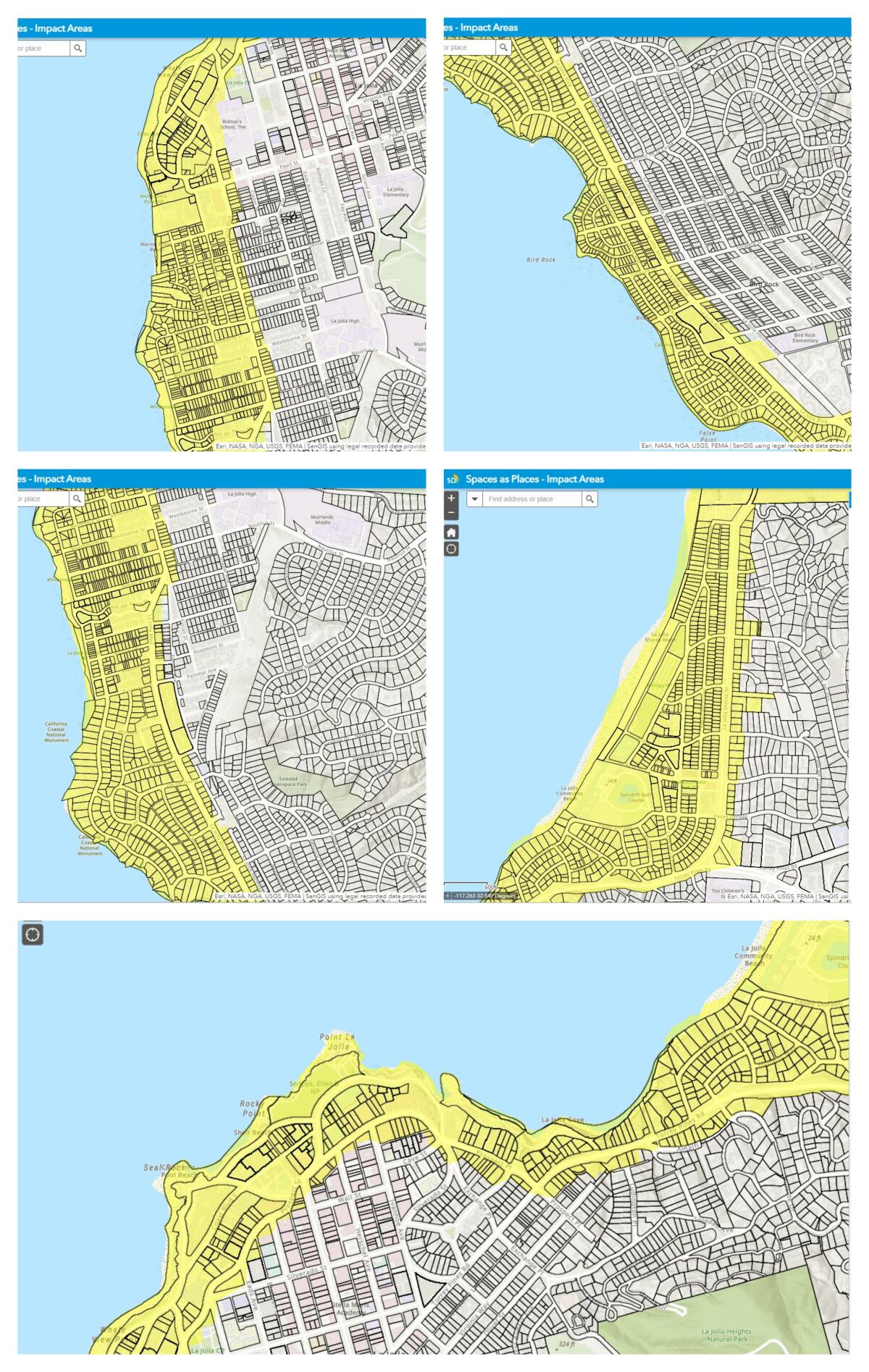 These are the boundaries of the "beach impact areas" in La Jolla.