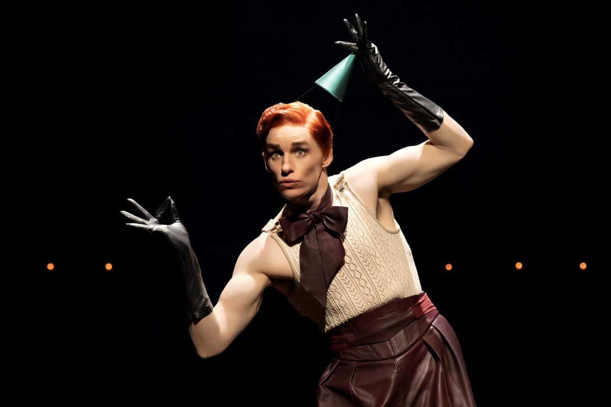 Eddie Redmayne as the Emcee in the 2024 Broadway revival of "Cabaret."