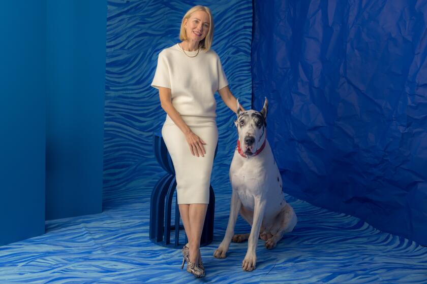 Naomi Watts and Bing, The Great Dane from the film "The Friend."