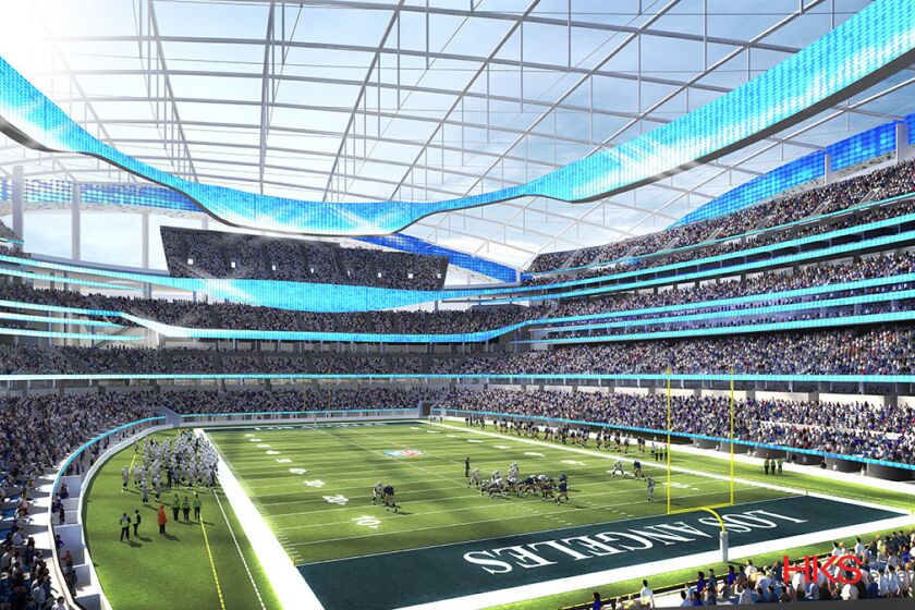 An artist's rendering of the proposed Inglewood stadium.