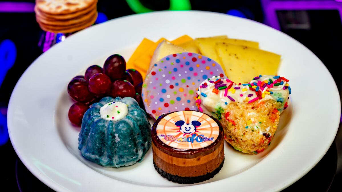  "World of Color" dessert and cheese plate at Disney California Adventure.