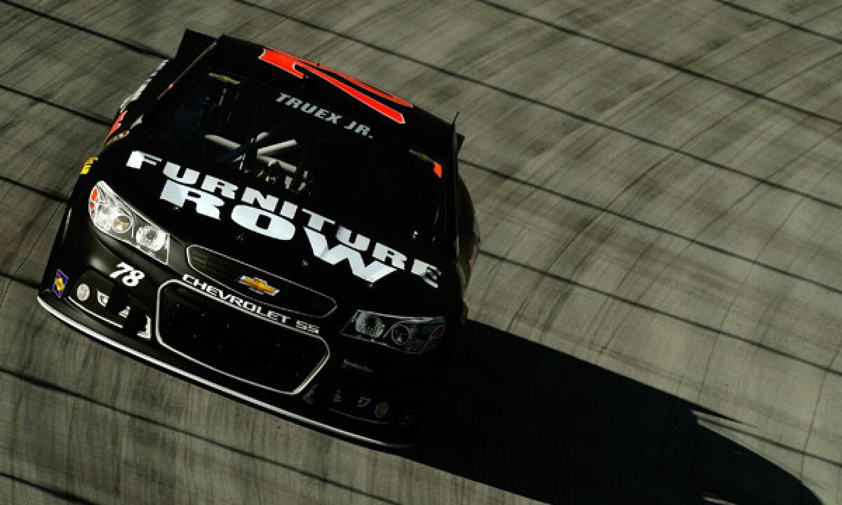 Martin Truex Jr. drives the Furniture Row Chevrolet during a March 14 practice run at Bristol Motor Speedway. Crashes and on-track mishaps are especially tolling for one-car teams trying to compete in NASCAR's top category.