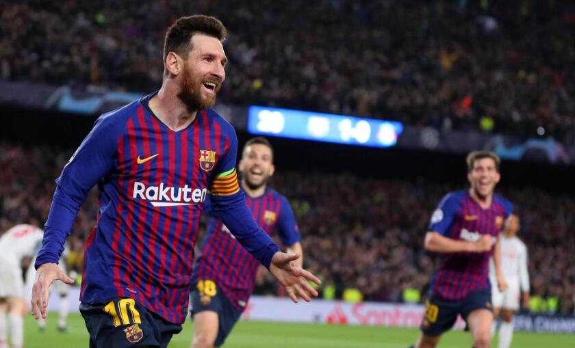 Lionel Messi celebra tras su golazo sobre Liverpool, en la pasada edición de la Champions League.