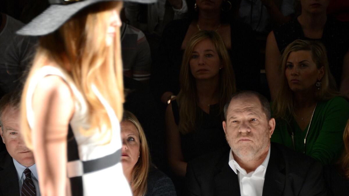 Producer Harvey Weinstein attends the Rachel Zoe Spring 2013 fashion show during Mercedes Benz Fashion Week in 2012