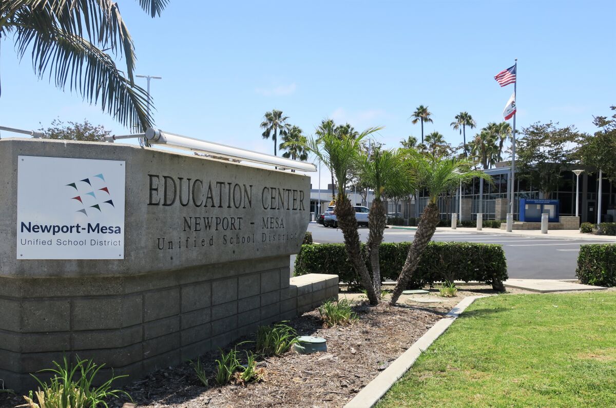 The Newport-Mesa Unified School District Education Center building.