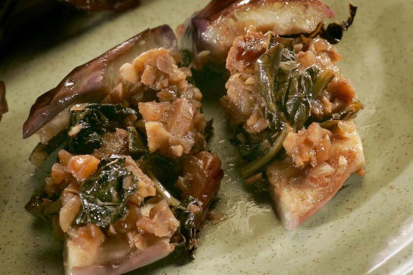 Recipe: Eggplant stuffed with kale and walnuts