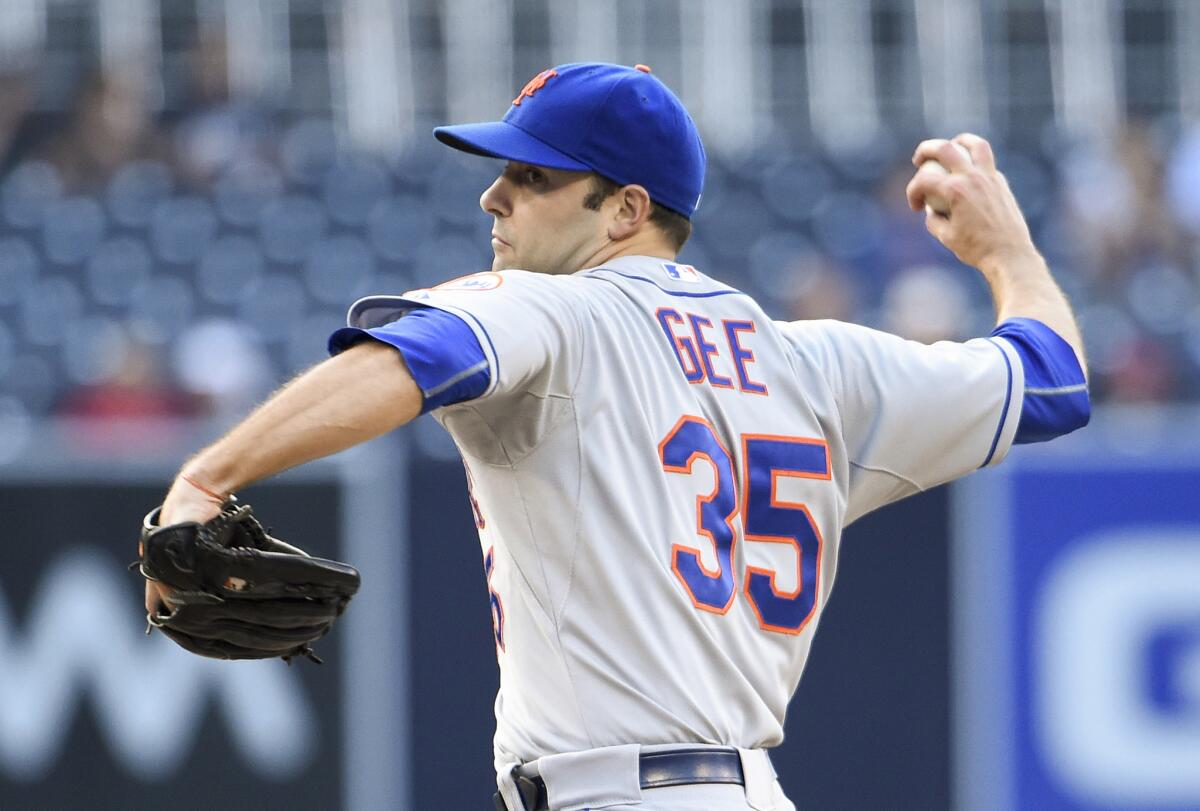 Mets starter Dillon Gee works against the Padres during a game June 3 in San Diego.
