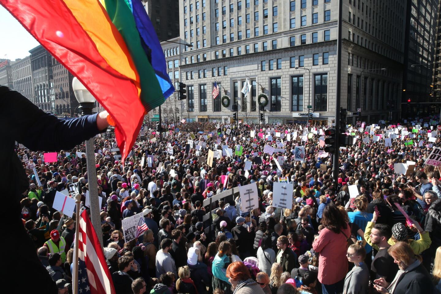 Crowds gather for the Women's March in Chicago on Jan. 21, 2017.