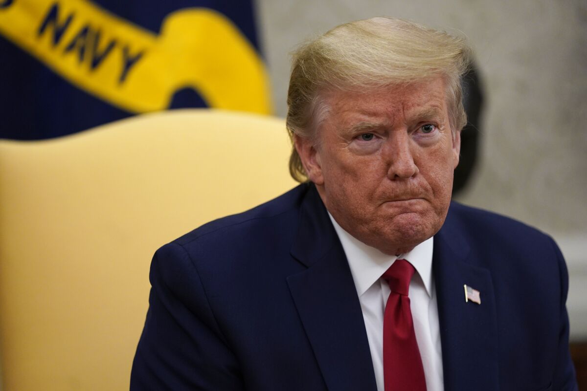 President Trump lashed out at former law enforcement officials in the Oval Office on May 7, 2020.