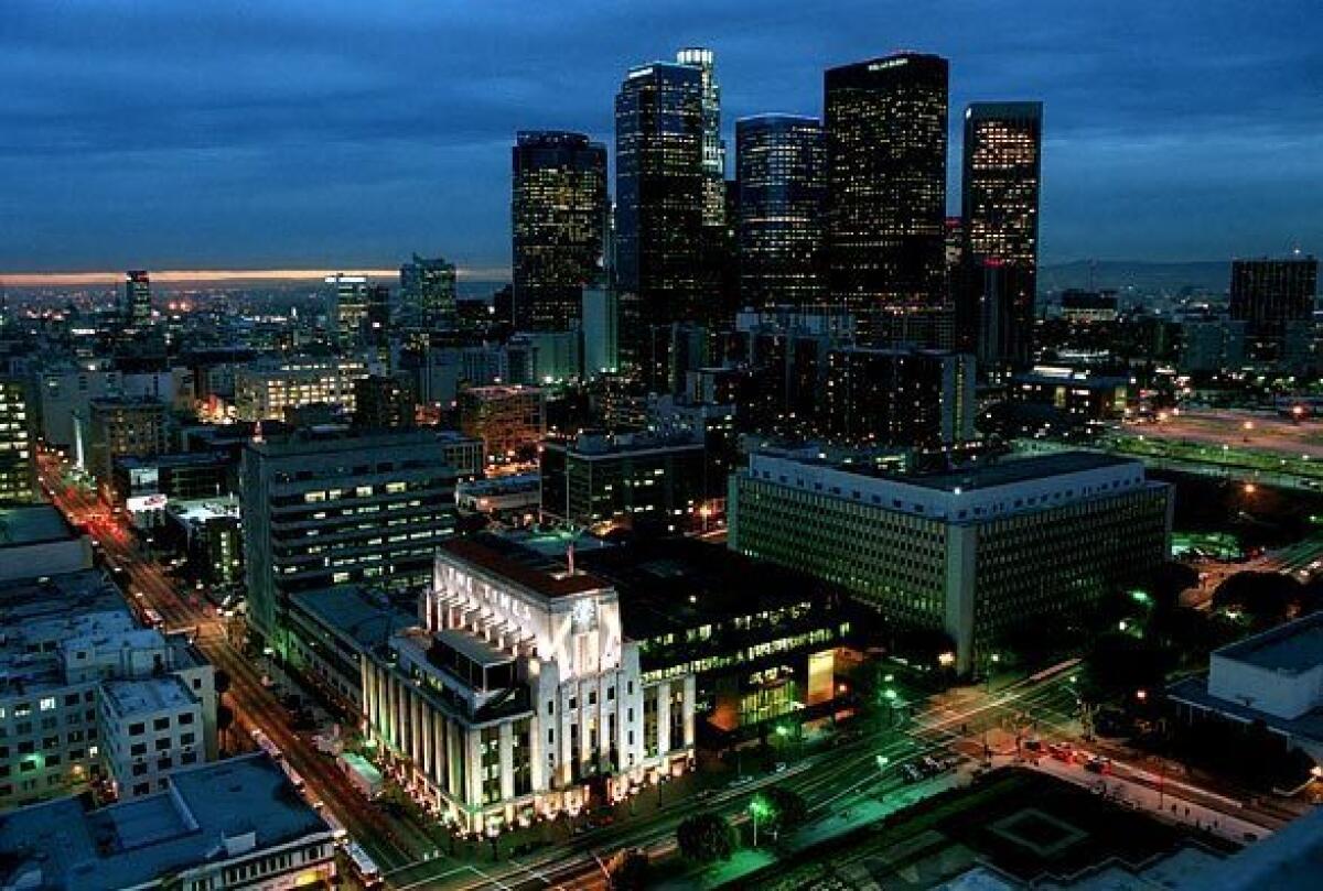 The Los Angeles Times Business section has been honored by the Society of American Business Editors and Writers. Above, L.A. Times headquarters in downtown Los Angeles.