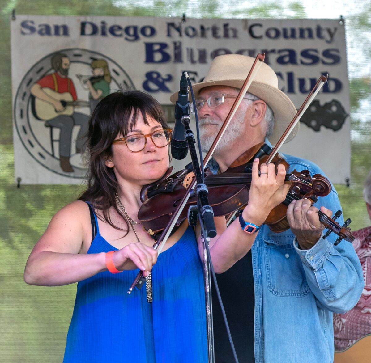 Sara Watkins and Tom Cunningham at the 2019 edition of Summergrass San Diego in Vista