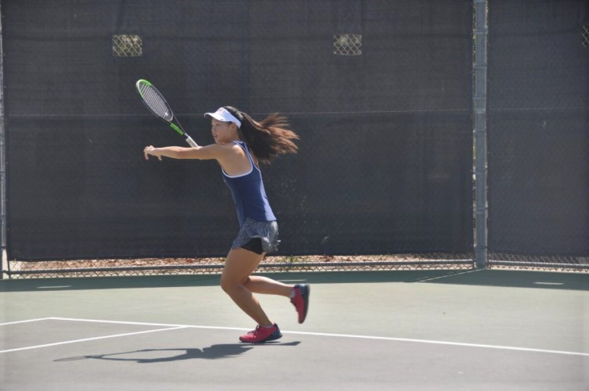 Junior Emma Sun of Westlake High is a top tennis prospect and outstanding pianist.