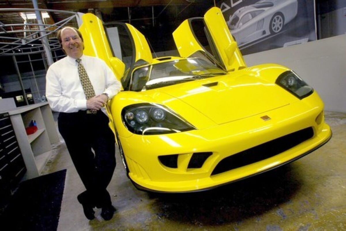 Steve Saleen poses with the Saleen S7 at his Irvine plant in 2003.