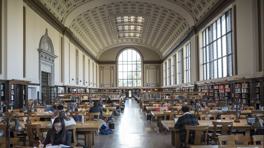 Students study at the main library at the University of California at Berkeley in Berkeley, Calif. on Jan. 24, 2017.