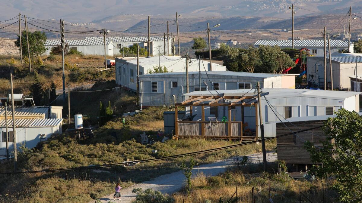 Amona, an unauthorized Israeli outpost located in the West Bank, east of the Palestinian town of Ramallah, is pictured on May 18.