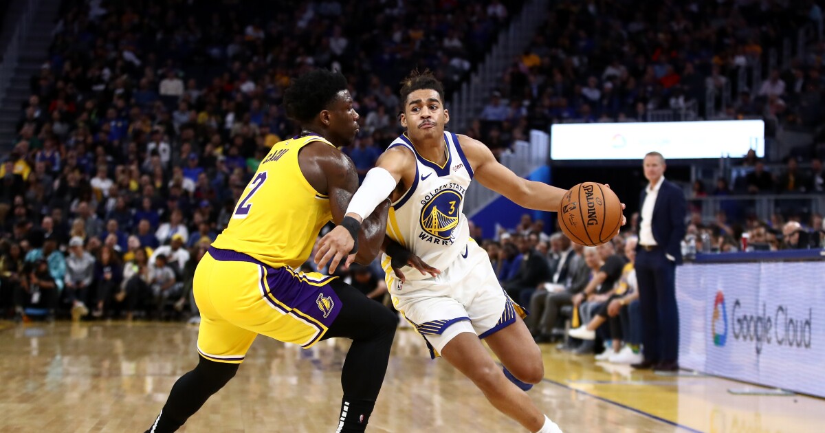 Lakers Young Players Tested In Preseason Loss To Warriors Los Angeles Times