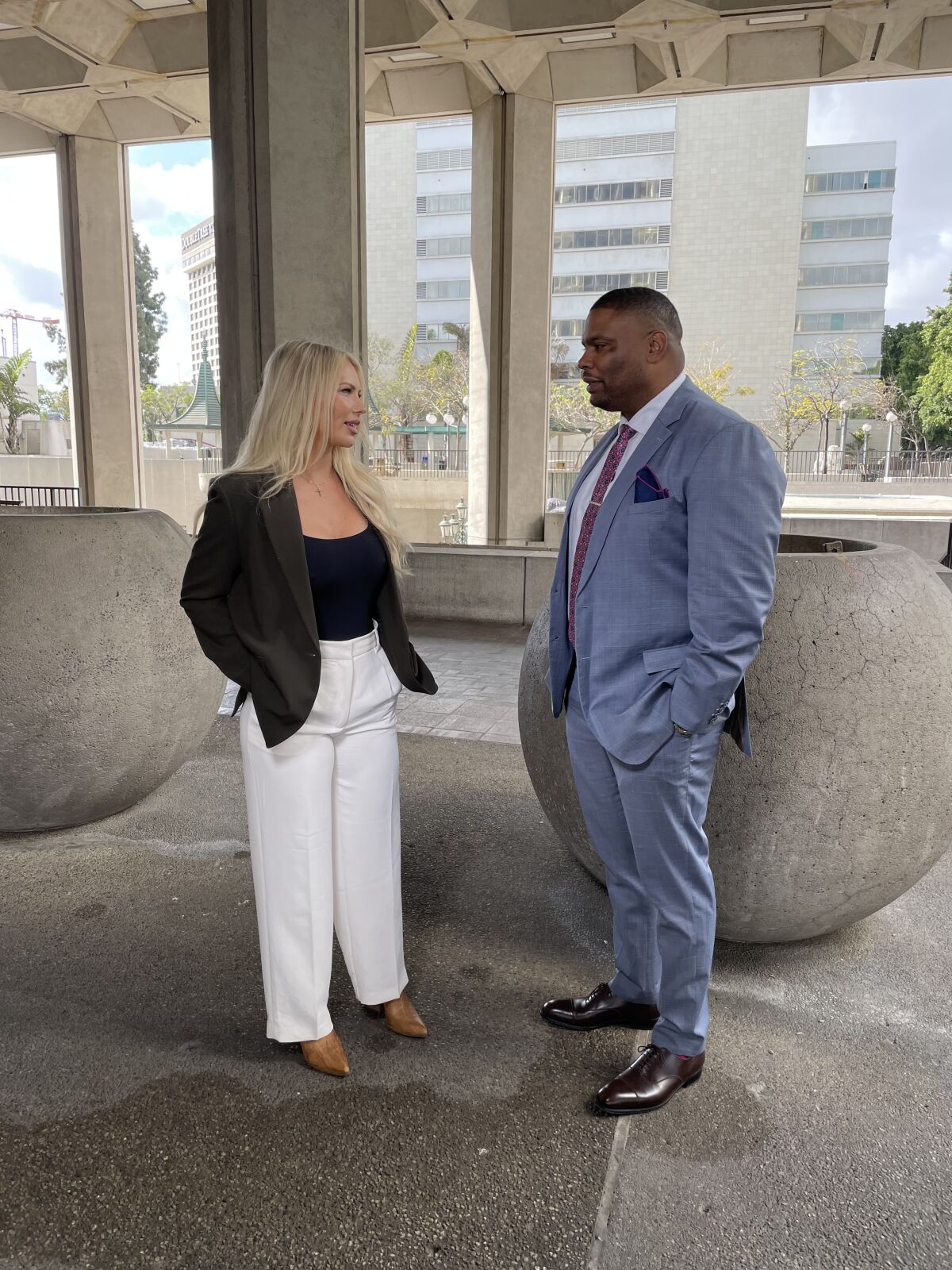 Bethany K. Farber and her attorney Rodney Diggs